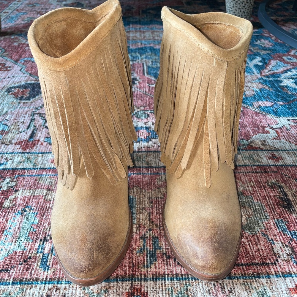 Frye Llana Fringe Booties